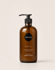 Signature exfoliating hand wash in refillable glass bottle with Dead Sea minerals and bergamot oils for soft, clean hands